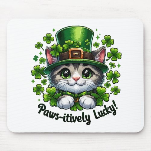 Paws_itively Lucky Festive Cat with St Patricks Mouse Pad