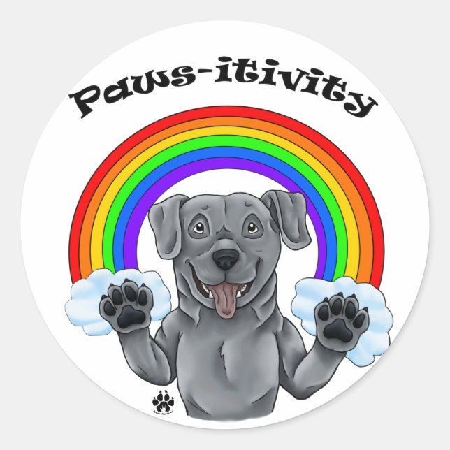Paws-itivity Classic Round Sticker (Front)