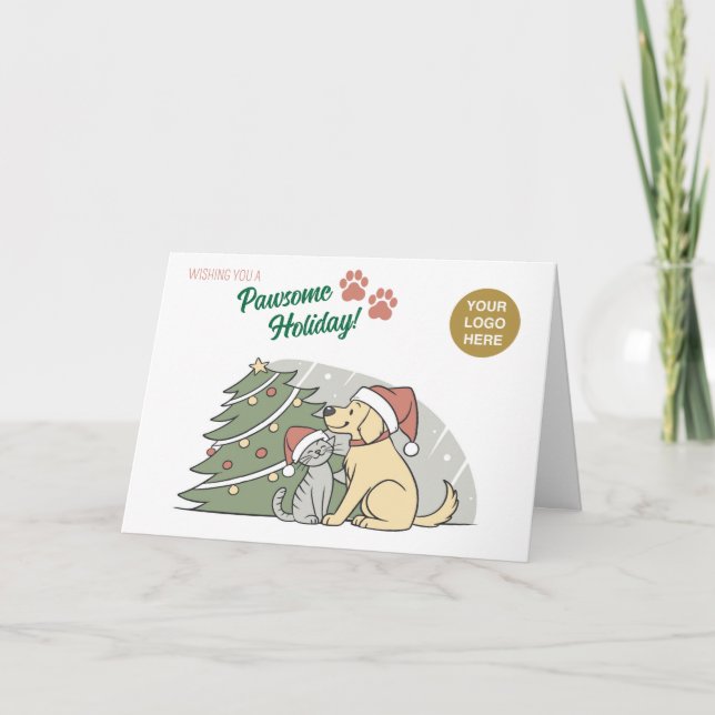 Paws & Joy Pet Care Christmas Greeting Card (Front)