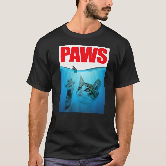 Paws Kitten Meow Parody Cat T-Shirt (Front)