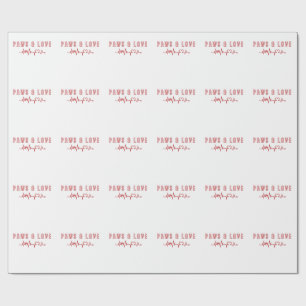 Paws & Love Cute Pet Lover Typography Animal lover Wrapping Paper