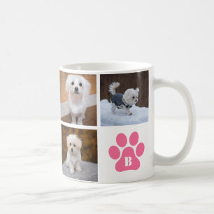 Paws Monogrammed 6 Photo Collage Best Dog Ever Coffee Mug