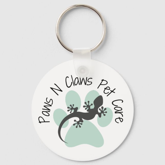 Paws N Claws Pet Care Logo Keychain (Front)
