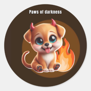 Paws of Darkness Fire Glow Dog Sticker
