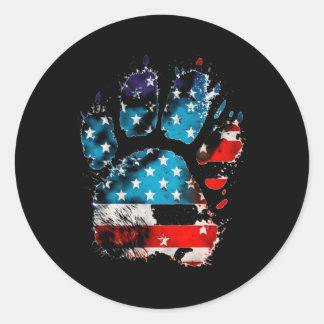 Paws Of Patriotism Cat Paws On Usa Flag For Cat Classic Round Sticker