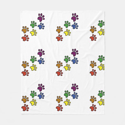 Paws of Spectrum Vibrant Canine Color Explosion Fleece Blanket