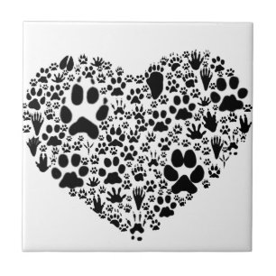 Paws of the Heart Ceramic Tile