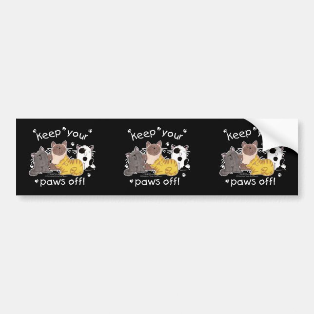Paws Off! (Cats) Bumper Sticker (Front)