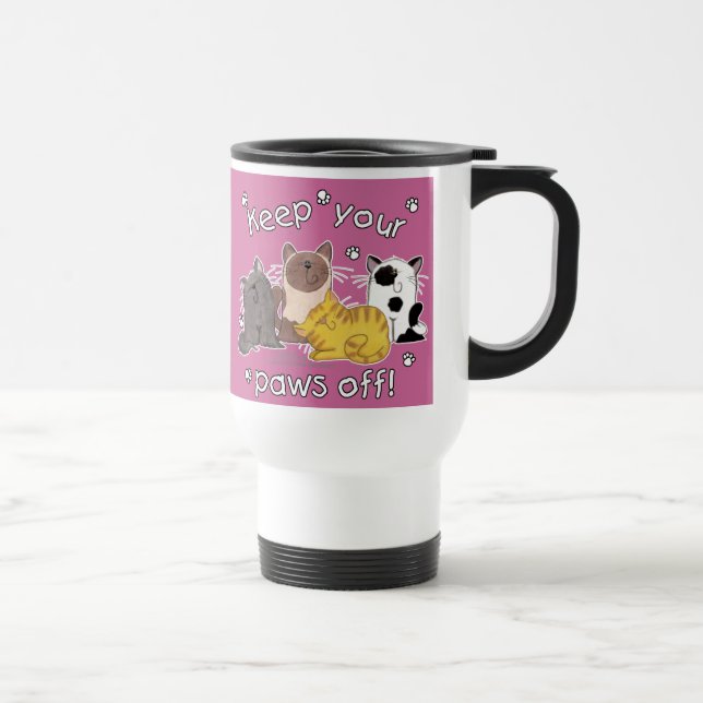 Paws Off! (Cats) Travel Mug (Right)