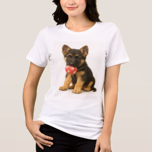 Paws Off My Ball – German Shepherd Pup Tri-Blend Shirt