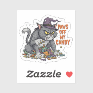 Paws Off My Candy – Fierce Halloween Cat Sticker