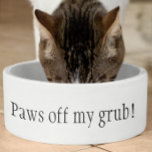 Paws off my Grub Funny Humor Dog Pet Bowl<br><div class="desc">This design was created from my one-of-a-kind fluid acrylic painting. It may be personalized by clicking the customize button and changing the name, initials or words. You may also change the text color and style or delete the text for an image only design. Contact me at colorflowcreations@gmail.com if you with...</div>
