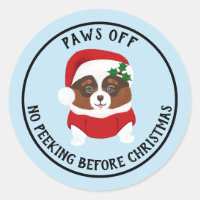 Paws Off No Peeking Before Christmas Stickers
