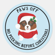 Paws Off No Peeking Before Christmas Stickers