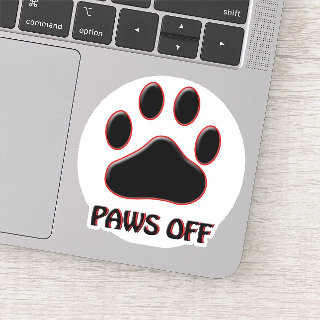 Paws Off Vinyl Sticker (Detail)