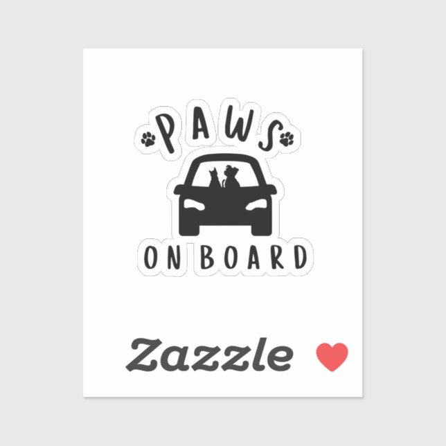Paws on Board Cute Pet Lover Car  Sticker (Sheet)