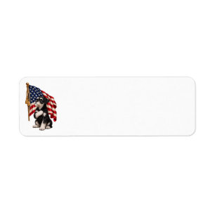 Paws Over Heart with American Flag Label