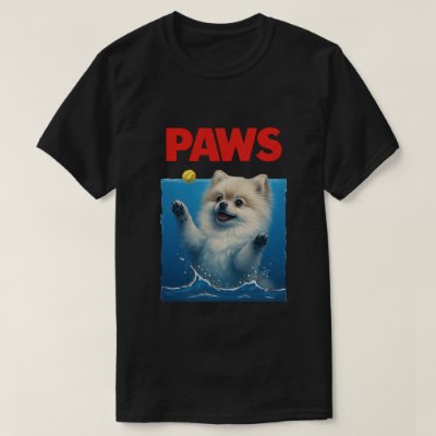 Paws Parody Black dog Chasing a Cute Scared Mouse  T-Shirt