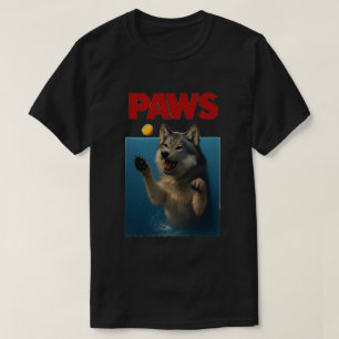 Paws Parody Black Wolf Chasing Cute Scared Mouse T-Shirt
