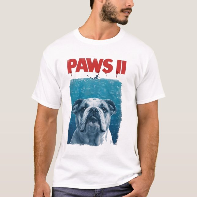 PAWS Parody Shark Movie Dog | Funny Ocean Dog  T-Shirt (Front)