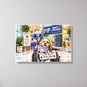 Paws & Patience Medical Center Cute Animal Hospi Canvas Print