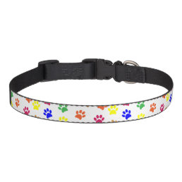 Paws Pattern Colorful Rainbow Cute Paw Pet Collar