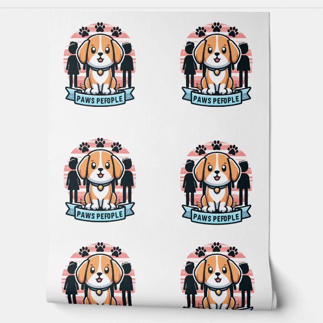 Paws Pefople Funny Dog & Human Equality Wall Mural (Unrolling)