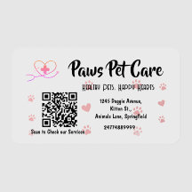 Paws Pet Care Pet Shop Logo Name Barcode