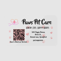Paws Pet Care Pet Shop Logo Name Barcode
