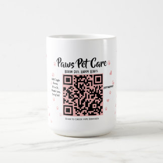 Paws Pet Care Pet Shop Logo Name Barcode Coffee Mug