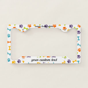 Paws Pet Dog License Plate Frame