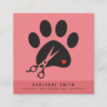 Paws Pet Grooming Salon Square Business Card at Zazzle