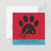 Paws Pet Grooming Salon Square Business Card (Front/Back)