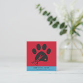 Paws Pet Grooming Salon Square Business Card (Standing Front)