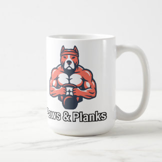 Paws & Planks Muscular Dog Fitness Poster Coffee Mug