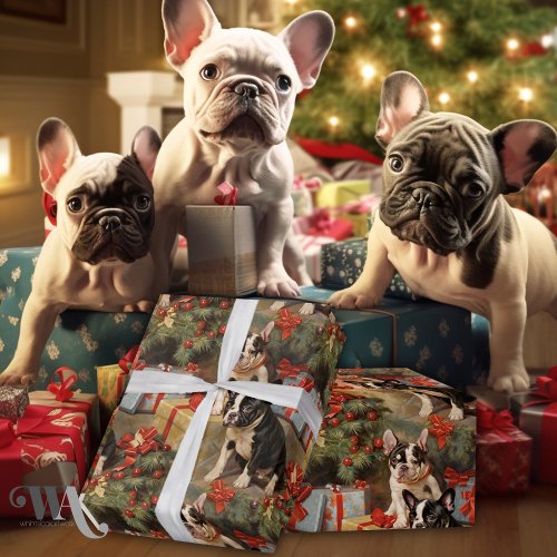 Paws  Presents French Bulldog Christmas Wrapping Paper