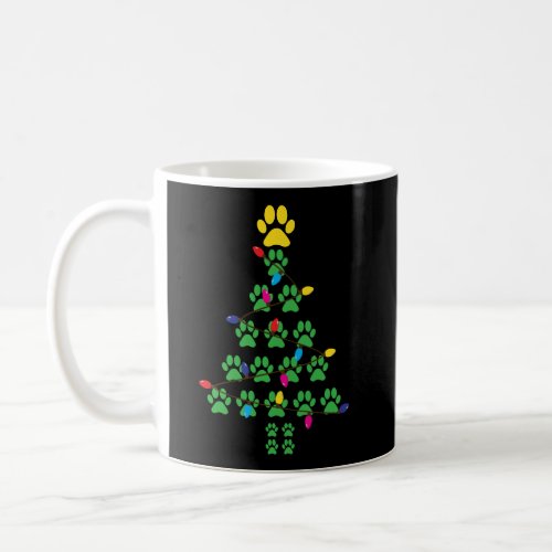 Paws Print Christmas Tree Dog Cat Coffee Mug
