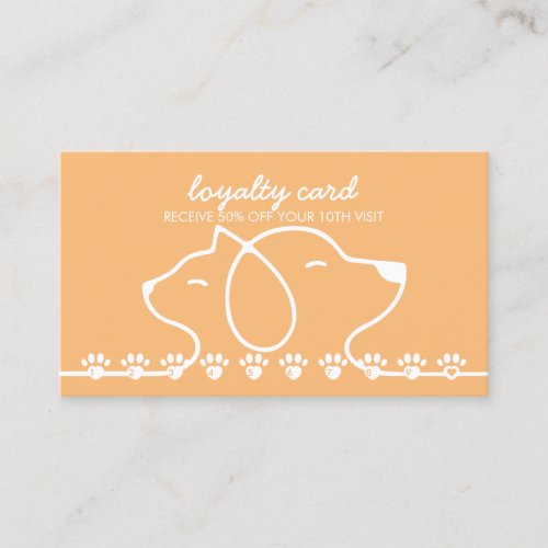 Paws punch Discount Loyalty Orange Cat Dog Business Card