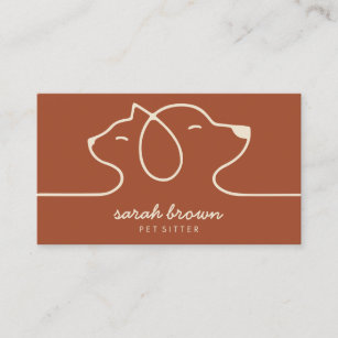 Paws Punch Loyalty Terracotta Cat Dog Pet Business Card