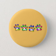 Paws Rainbow Color Pawprints Pinback Button at Zazzle