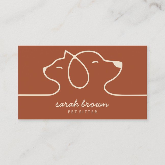 Paws Terracotta Cat Dog Pet Business Card