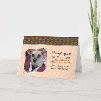 Paws Thank You Card for the Vet (peach/brown)