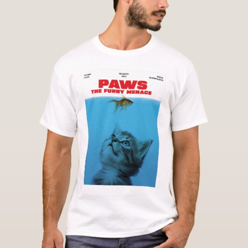 PAWS The Furry Menace Movie Parody T_Shirt