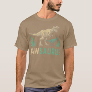 Pawsaurus Dinosaurs Vintage Retro Fathers T-Shirt
