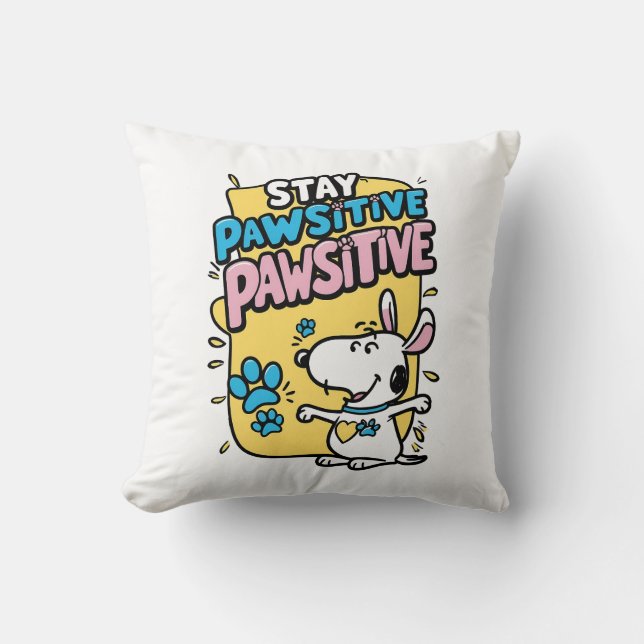 Pawsitive vibes throw pillow (Front)