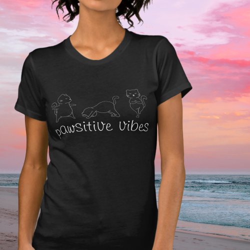 Pawsitive Vibes Yoga Cat Lover T_Shirt