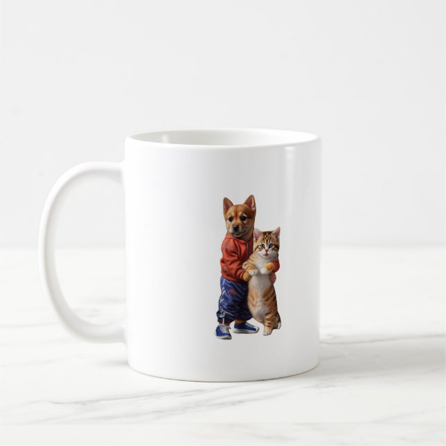 Pawsitively Adorable Dog and Cat Mug (Left)