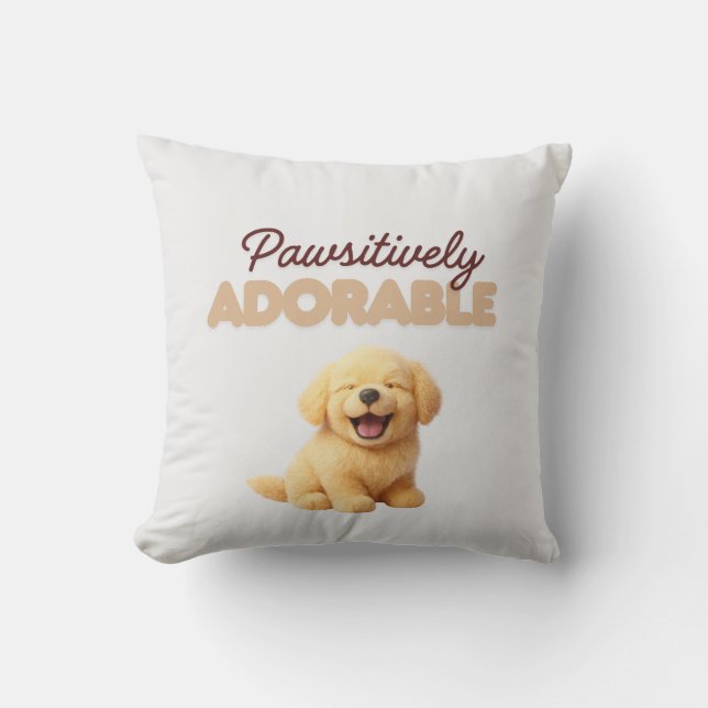 Pawsitively Adorable  Throw Pillow (Front)