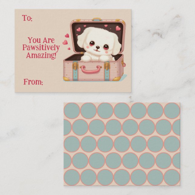 Pawsitively Adorable Valentine Notecards (Front/Back)