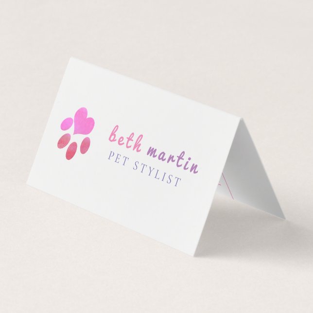 Pawsitively Chic Pet Grooming Salon Appointment Business Card (Back)